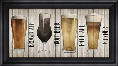 Framed Beer Chart I Print