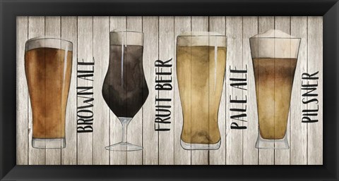 Framed Beer Chart I Print