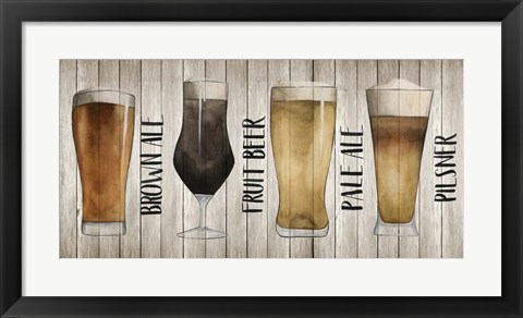 Framed Beer Chart I Print