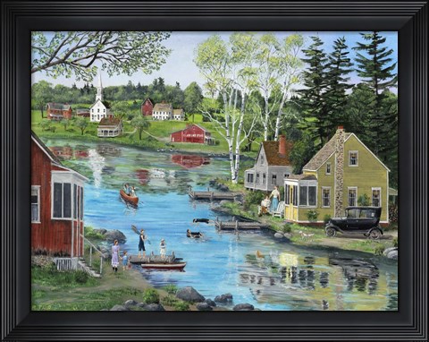Framed Glass Lake Print