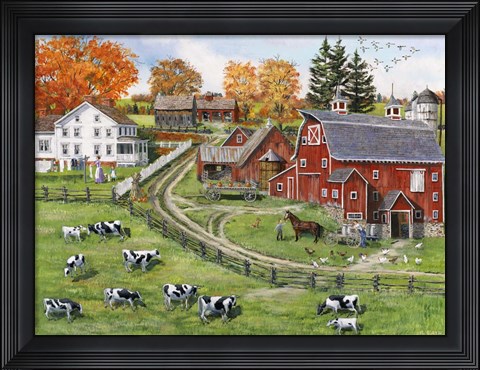 Framed Our Dairy Farm Print