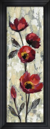 Framed Simple Red Floral I Print