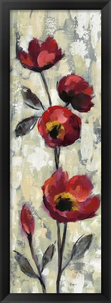 Framed Simple Red Floral I Print