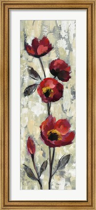 Framed Simple Red Floral I Print