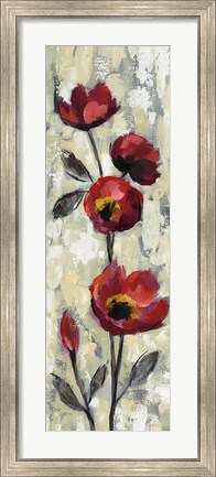 Framed Simple Red Floral I Print
