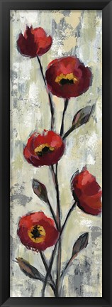 Framed Simple Red Floral II Print