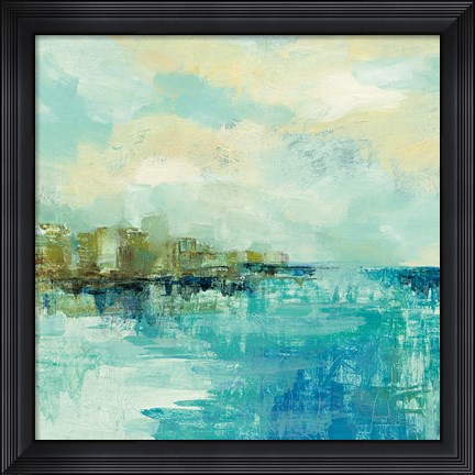 Framed Cliff Side Town Print
