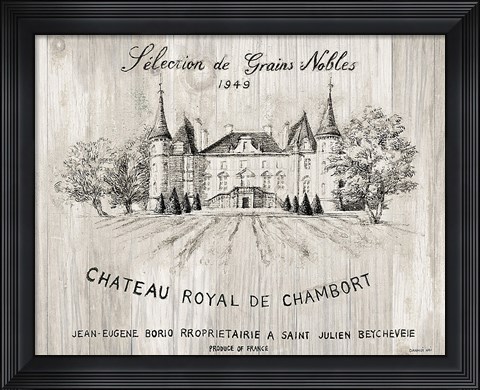 Framed Chateau Chambort on Wood Print