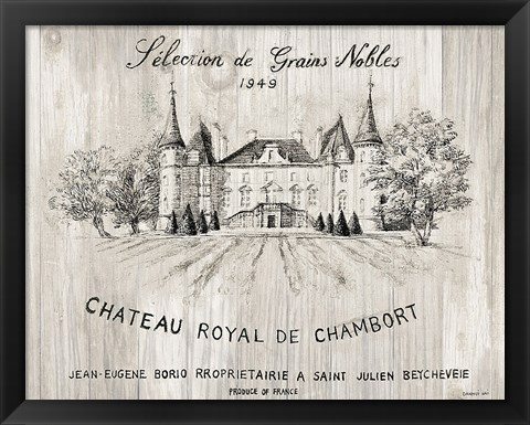 Framed Chateau Chambort on Wood Print