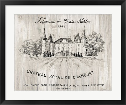 Framed Chateau Chambort on Wood Print