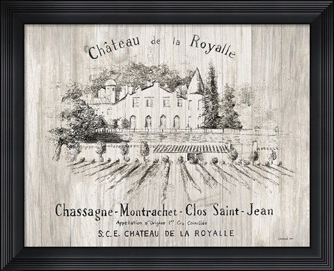 Framed Chateau Royalle on Wood Print