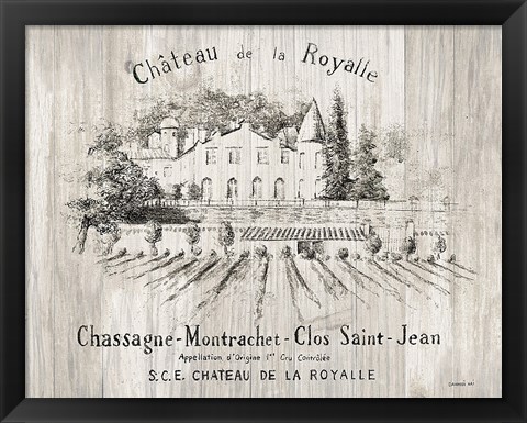 Framed Chateau Royalle on Wood Print