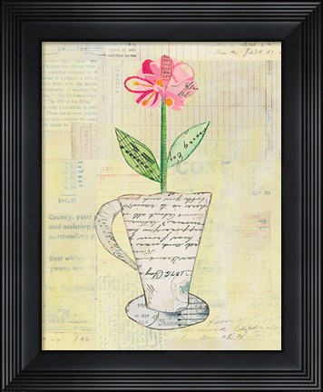 Framed Teacup Floral II on Print Print