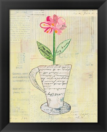 Framed Teacup Floral II on Print Print