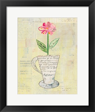 Framed Teacup Floral II on Print Print