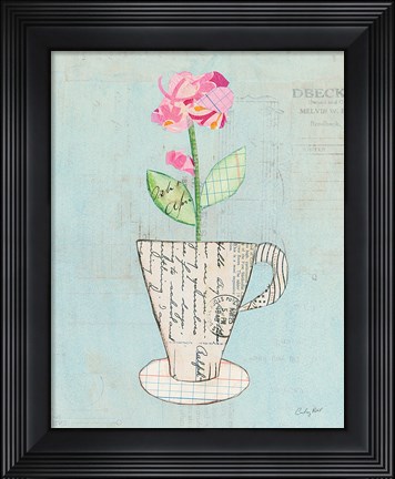 Framed Teacup Floral III on Print Print