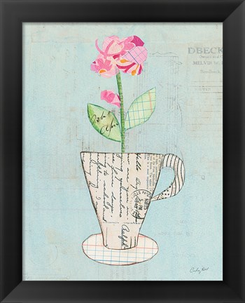 Framed Teacup Floral III on Print Print