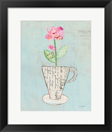 Framed Teacup Floral III on Print Print