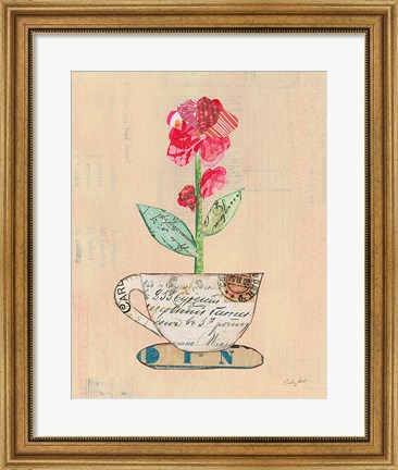 Framed Teacup Floral IV on Print Print