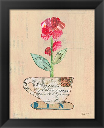 Framed Teacup Floral IV on Print Print