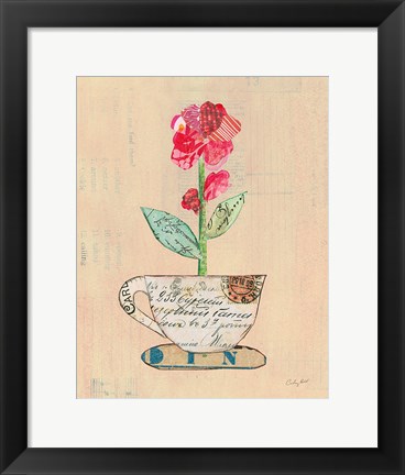 Framed Teacup Floral IV on Print Print