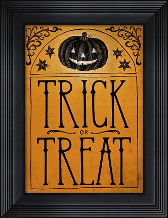 Framed Vintage Halloween Trick or Treat Print