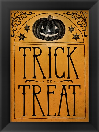 Framed Vintage Halloween Trick or Treat Print