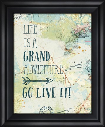Framed Map Sentiments IV Print