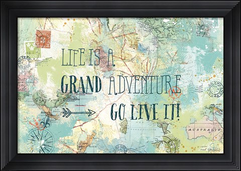 Framed Map Sentiments I Print