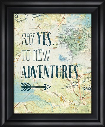 Framed Map Sentiments II Print