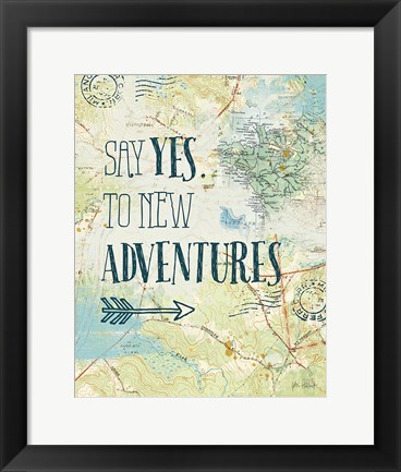 Framed Map Sentiments II Print