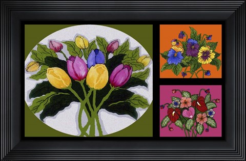 Framed Flower Collage Print