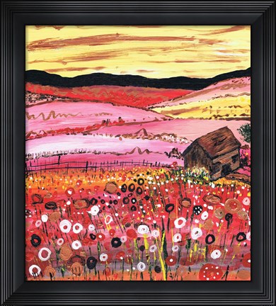 Framed Cottage in Summer Print