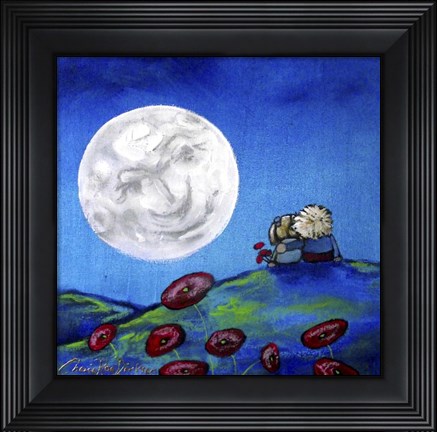 Framed Moon Gazing Together Print