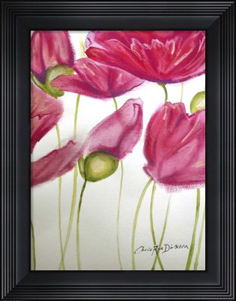Framed Pink Poppies Print