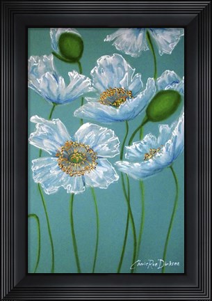 Framed White Poppies Print