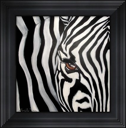 Framed Zebra Face Print