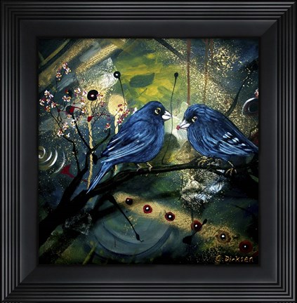 Framed Bluebirds Print