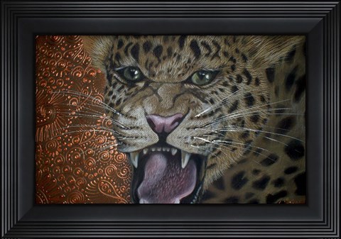 Framed Leopard Attack Print