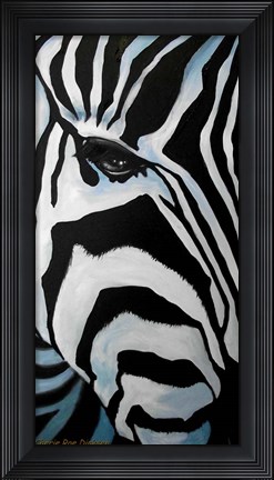 Framed Zebra Long Face Print
