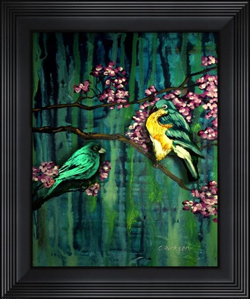 Framed Birds and Blossoms Print