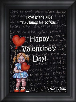 Framed Love is the Glue Valentines Day Print