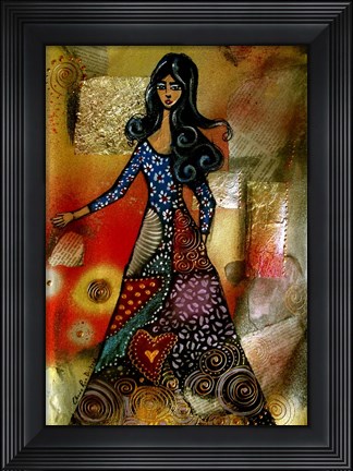 Framed Patchwork Girl II Print