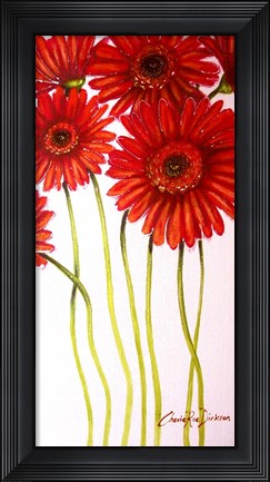 Framed Red Gerberas Print