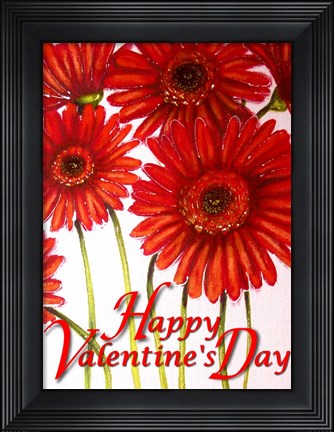 Framed Valentine Gerbera Flowers Print