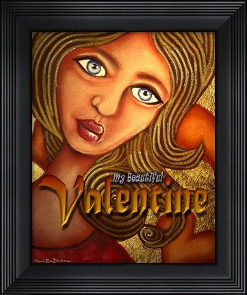 Framed Valentine Girl Print