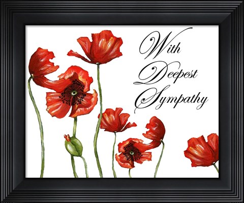 Framed With Deepest Sympathy Bereavement Poppies Print