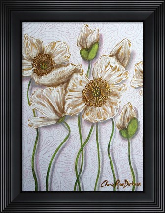 Framed White Poppies Print