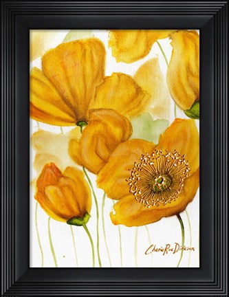 Framed Yellow Poppies Print