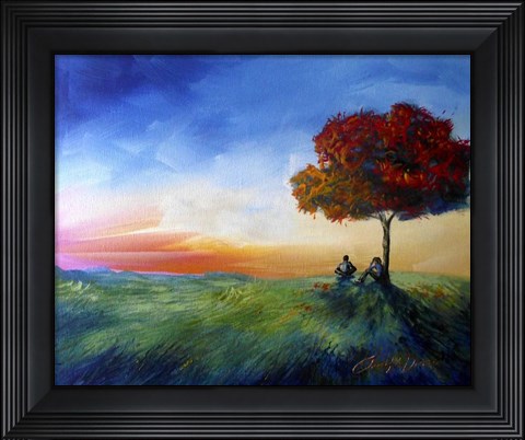 Framed Sitting Under A Tree Print